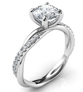 twisted vines engagement ring with side diamonds twisted vines engagement ring with side diamonds